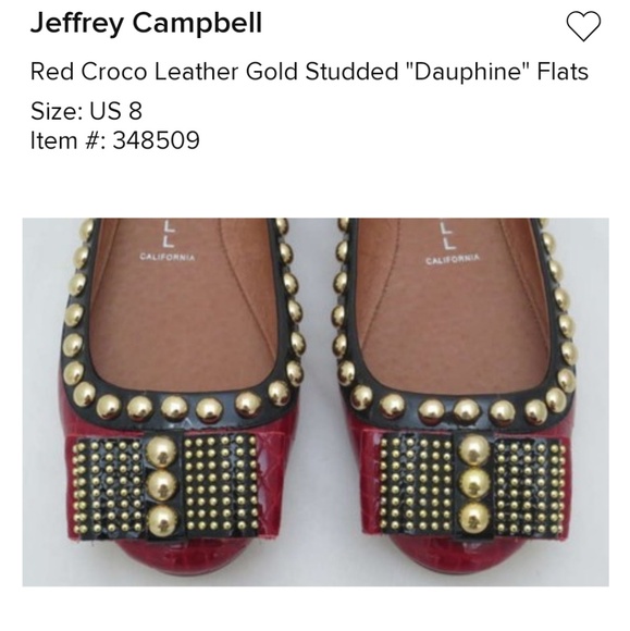 Jeffery Campbell Dauphine Red Croco Leather Flats - Picture 7 of 8